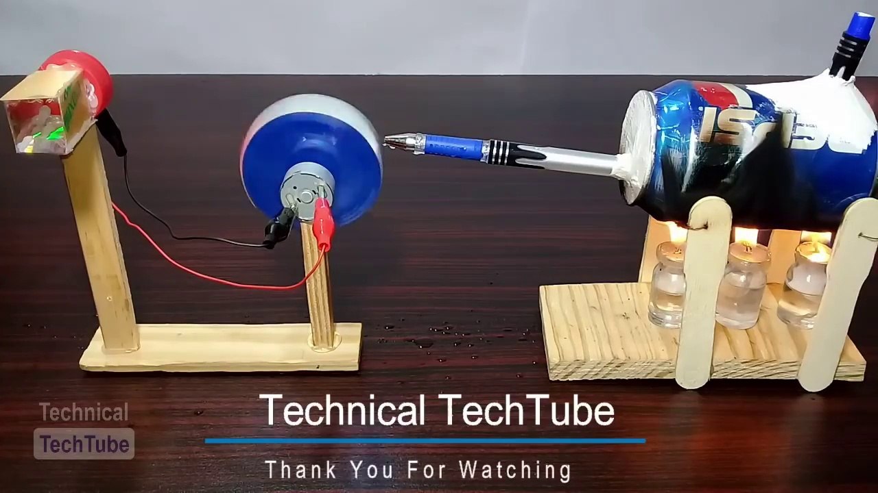 DIY Cool School Science Project - How to make Steam Powered Electricity Generator at home