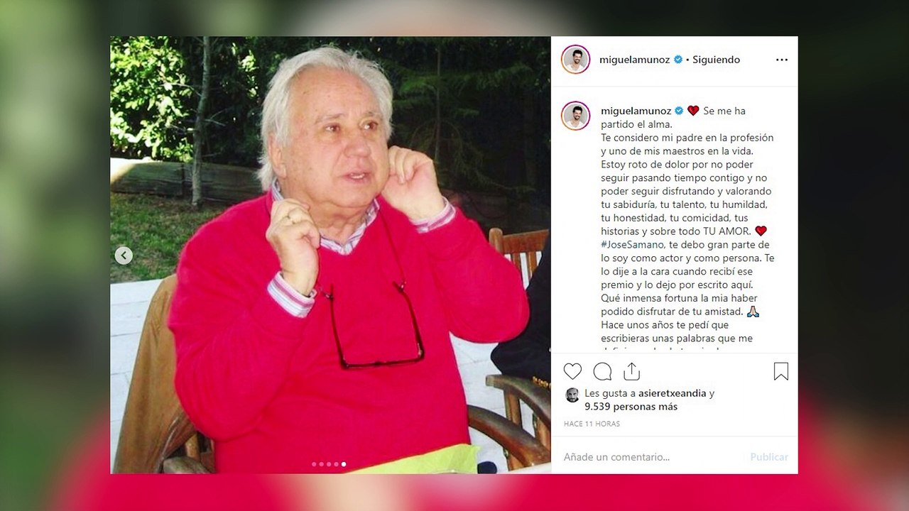 Miguel Ángel Muñoz llora la muerte de su padre artístico