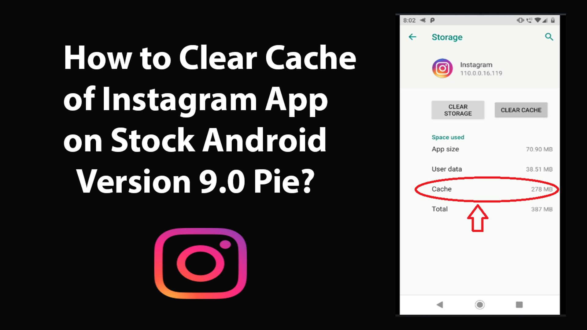 How to Clear Cache of Instagram App on Stock Android Version 9.0 Pie? -  video Dailymotion