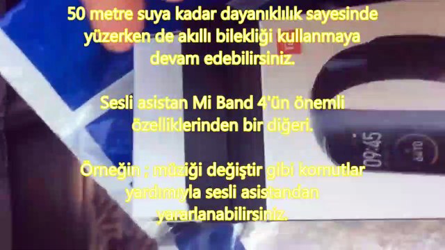 Xiaomi Mi Band 4 Akıllı Bileklik kutu açılışı ilk kullanım ve özellikleri