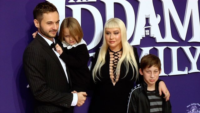 Christina Aguilera and Matthew Rutler The Addams Family World Premiere