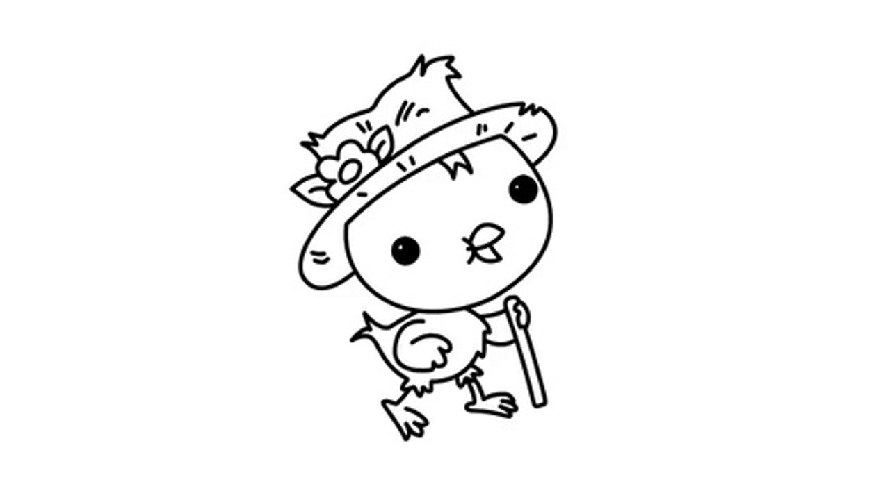 (PINTURAS) desenhando e colorindo little charmers e pintinho amarelinho _hatching_chick__baby_chick__hatched_chick__art_ lindoo