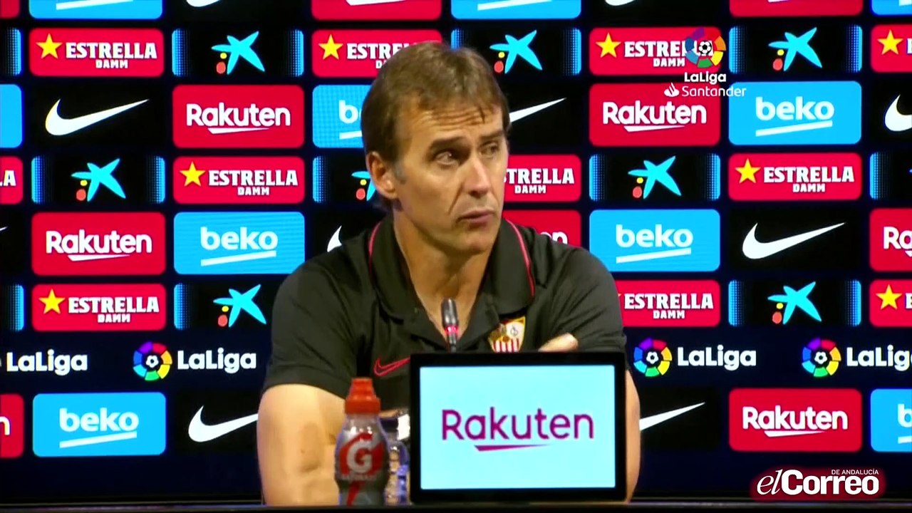 El técnico del Sevilla, Julen Lopetegui, explicó que sufrieron la "ley del fútbol"  en el Camp Nou, la de que el que perdona la paga