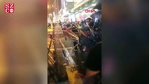 Hong Kong'da eylemciler mancınıkla polise kiremit fırlattı