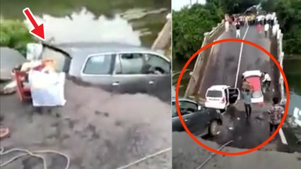 குஜராத்தின் மிகப்பெரிய பாலம் இடிந்து ஆற்றில் விழும் காட்சி | Junagarh Bridge, Gujarat