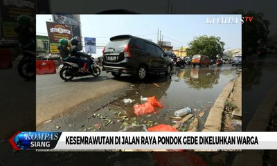 Kabel Terjuntai Hingga Genangan Air, Semrawut di Jalan Raya Pondok Gede Dikeluhkan Warga