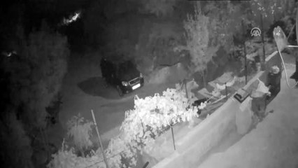 Konya'da evin balkonuna çıkan boz ayı, güvenlik kamerasında