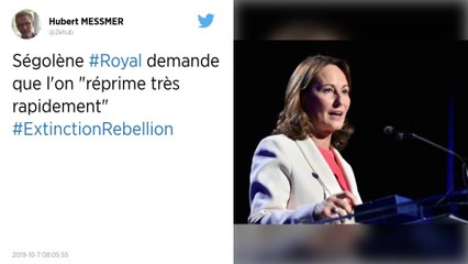Ségolène Royal demande de « réprimer rapidement » les mouvements comme Extinction Rebellion