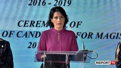 Report TV - Diplomimi i magjistratëve, Arta Marku: Do përmirësoni imazhin e vendit