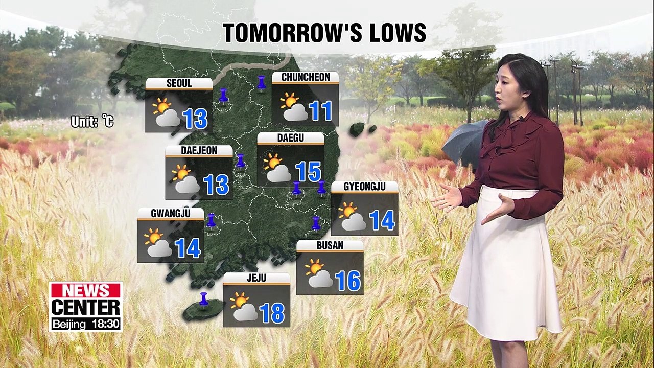 Autumn rain soaks the nation