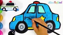 Police Car Taxi Coloring and Drawing Toy Cars for Kids, Toddlers