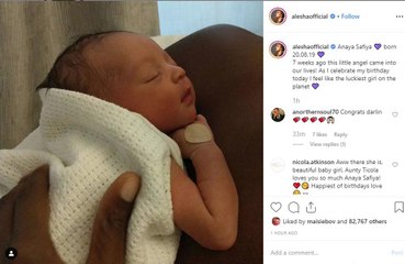 Alesha Dixon shares photo of baby girl