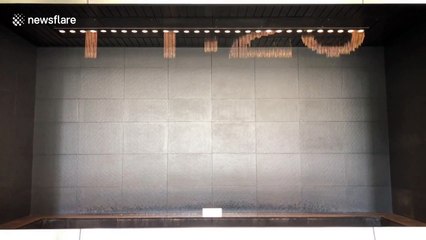 Osaka train station uses amazing 'holographic' waterfall display