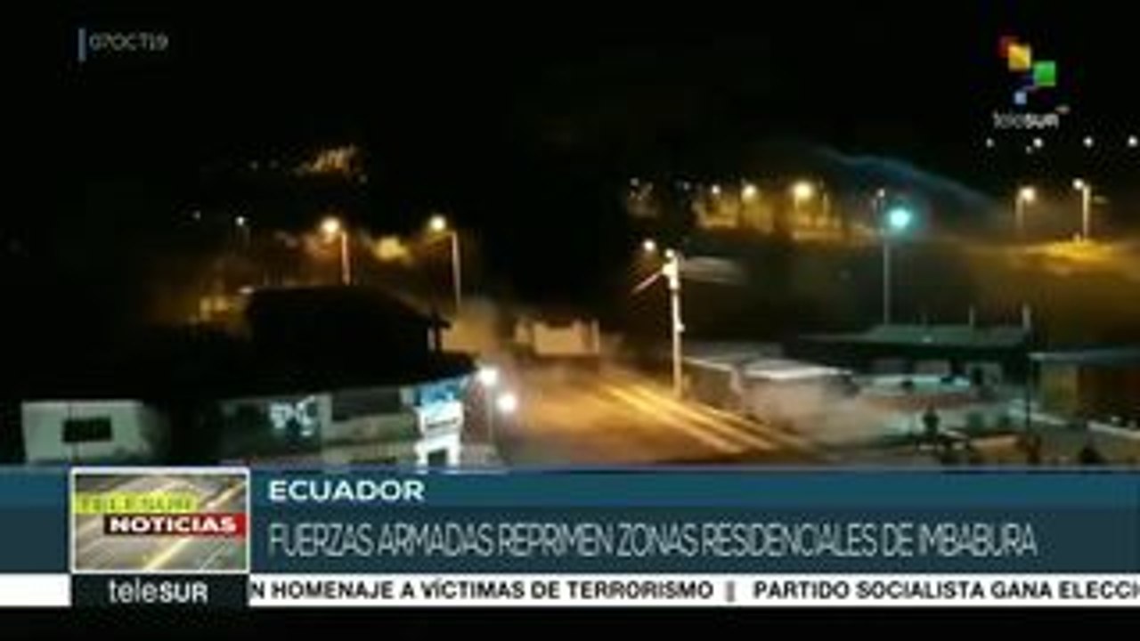 Ecuador: fuerzas armadas reprimen en zonas residenciales de Imbabura