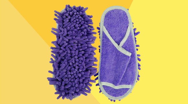 These Genius $8 Fuzzy Slippers Clean Your Floors While You Wear Them
