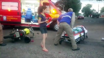 Motociclista fica ferida em acidente no Bairro Floresta
