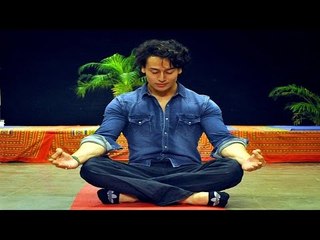 Tiger Shroff At Whistling Woods Celebrate World Yoga Day