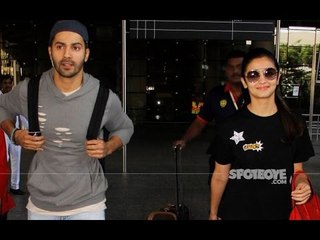 Alia Bhatt and Varun Dhawan Return From Singapore | Bollywood News | SpotboyE