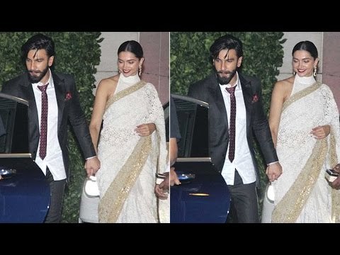 Deepika Padukone and Ranveer Singh Walk hand in hand at the Ambani Party | SpotboyE