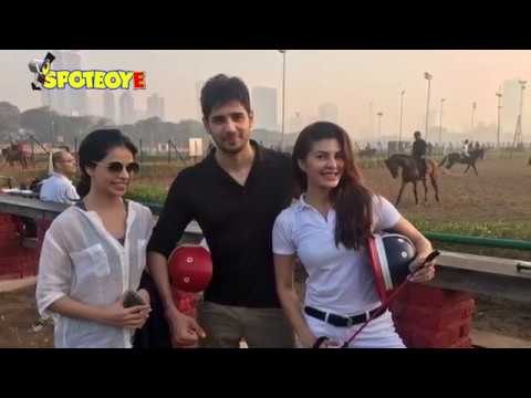 Sidharth Malhotra Follows Jacqueline Fernandez to the Race Course | SpotboyE