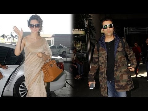 SPOTTED: Kangana Ranaut and Karan Johar at the Airport | SpotboyE