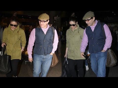 SPOTTED: Saif Ali Khan and Kareena Kapoor Khan return from London after Vacation | SpotboyE