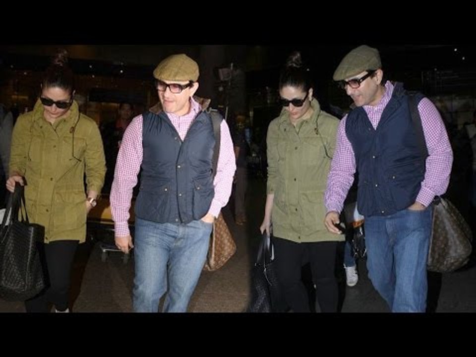 SPOTTED: Saif Ali Khan and Kareena Kapoor Khan return from London after Vacation | SpotboyE