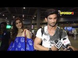 Sushant Singh Rajput and Kriti Sanon return from Hyderabad after Raabta Promotions | SpotboyE