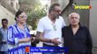 SPOTTED: Sanjay Dutt with Mahesh and Pooja Bhatt after a Meeting | SpotboyE