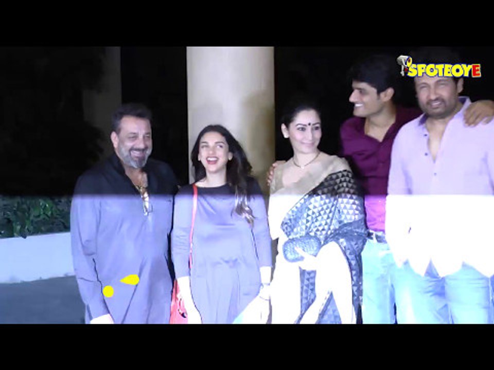UNCUT- Sanjay Dutt, Manyata Dutt, Aditi Rao Hydari at Bhoomi Wrap Up Party | SpotboyE