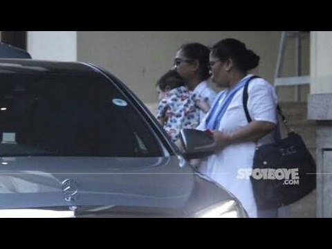 SPOTTED: Kareena Kapoor Khan with Son Taimur Ali Khan at Amrita's Residence | SpotboyE
