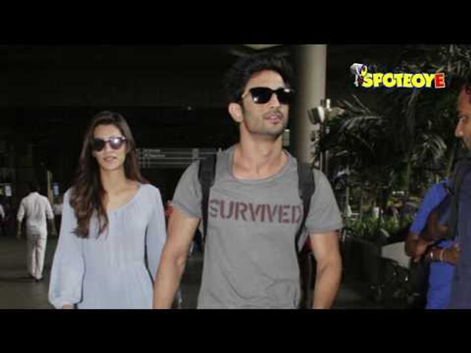 SPOTTED: Sushant Singh Rajput and Kriti Sanon at their Casual Best at the Airport | SpotboyE