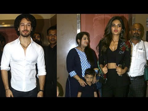 Tiger Shroff, Jackie Shroff, Nidhhi Agerwal at the Special Screening of Munna Michael | SpotboyE