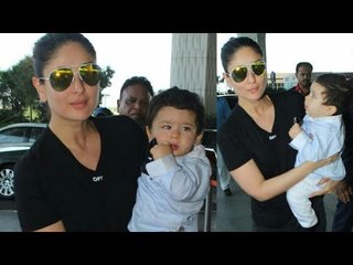 SPOTTED- Kareena Kapoor Khan with Baby Taimur at the Mumbai Airport | SpotboyE