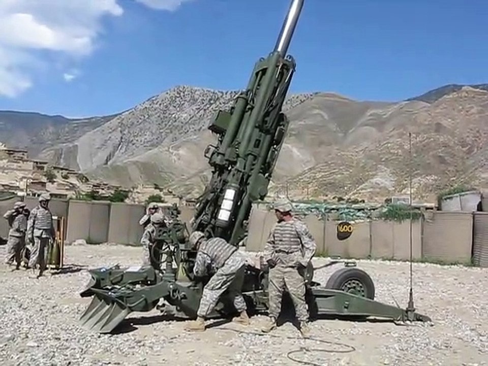 Artillery fire in Afghanistan