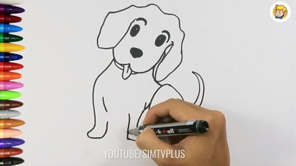 How To Draw a Puppy Dog Easy Learn to draw with Sim Tv Plus