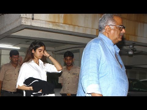 SPOTTED: Boney Kapoor and Khushi Kapoor at Arjun Kapoor's House Post Dinner | SpotboyE