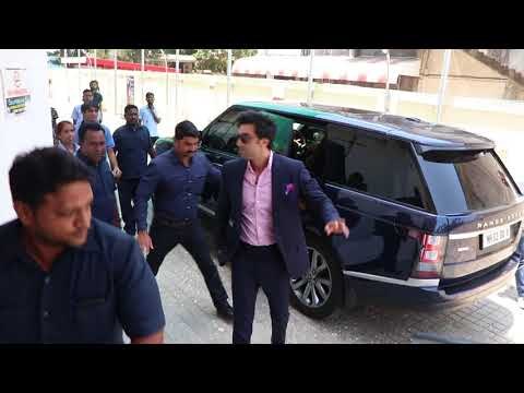 Ranbir Kapoor Arrives for the Teaser Launch of Dutt Biopic 'SANJU' | SpotboyE
