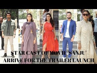 Ranbir Kapoor, Sonam Kapoor, Dia Mirza, Vickey Kaushal arrive for the Trailer Launch of 'SANJU"