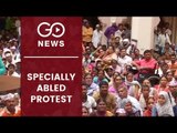 Massive Protest By Specially Abled Persons