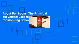 About For Books  The Principal 50: Critical Leadership Questions for Inspiring Schoolwide