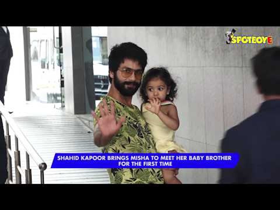 Shahid Kapoor Brings Daughter Misha To Meet Her Baby Brother at The Hospital | SpotboyE