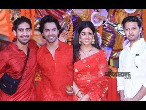 Varun Dhawan, Ayan Mukerji, Ishita Dutta And Vatsal Sheth Seek Blessings At Durga Pandal