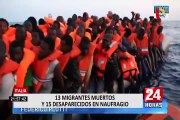 Italia: trece fallecidos deja naufragio cerca a Lampedusa