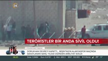 YPG/PKK'lı teröristler korkudan bir anda sivil oldu!