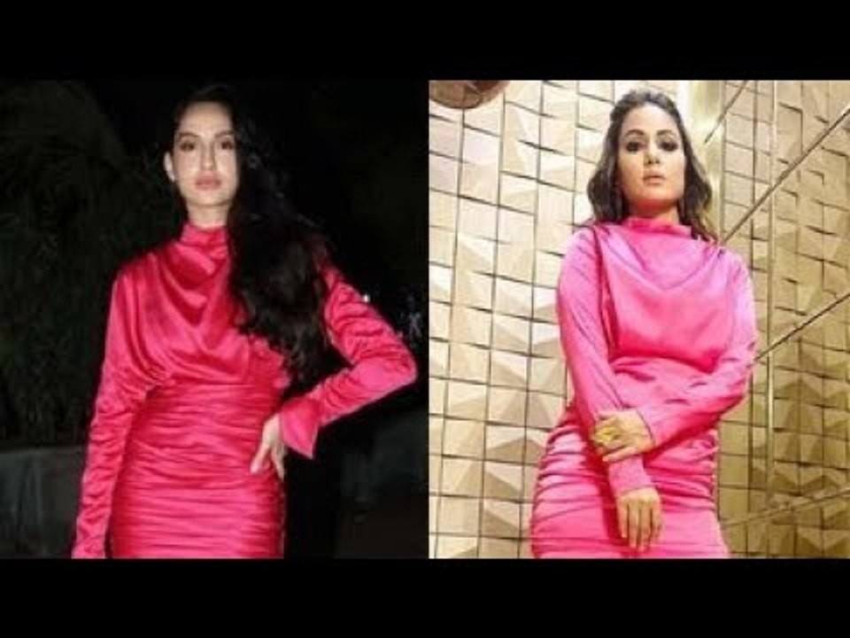 Hina Khan’s Neon Pink Dress Aped By Nora Fatehi- Same Pinch, Ladies!