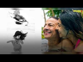 Download Video: Tanishaa Mukerji Jumps Into A Pool At Andaman With Mom Tanuja | SpotboyE