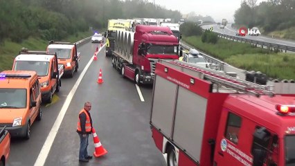 TEM’de feci kaza: 12 araç birbirine girdi