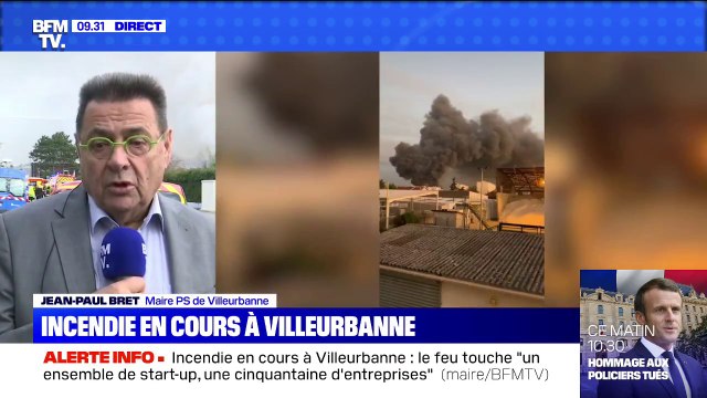 Le maire de Villeurbanne affirme que l'incendie en cours touche un ensemble de start-up, une cinquantaine d'entreprises
