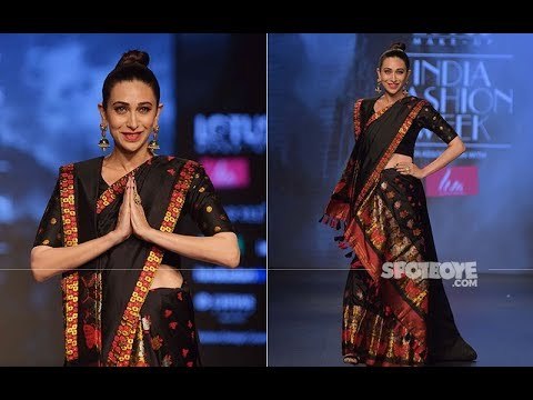 Karisma Kapoor Turns Showstopper For Designer Sanjukta Dutta | PHOTOS